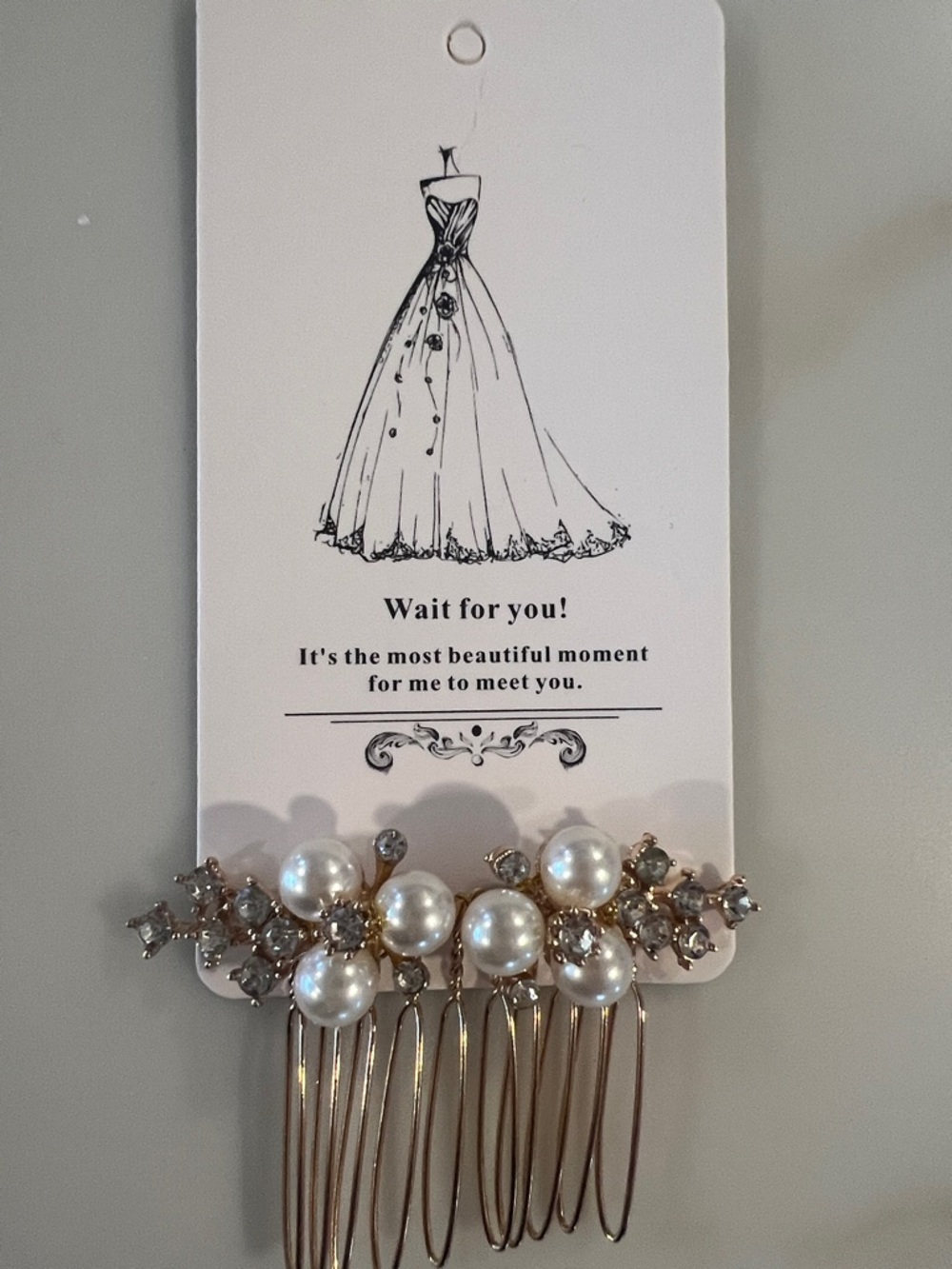 2 Gold Pearl & Crystal Hair Combs